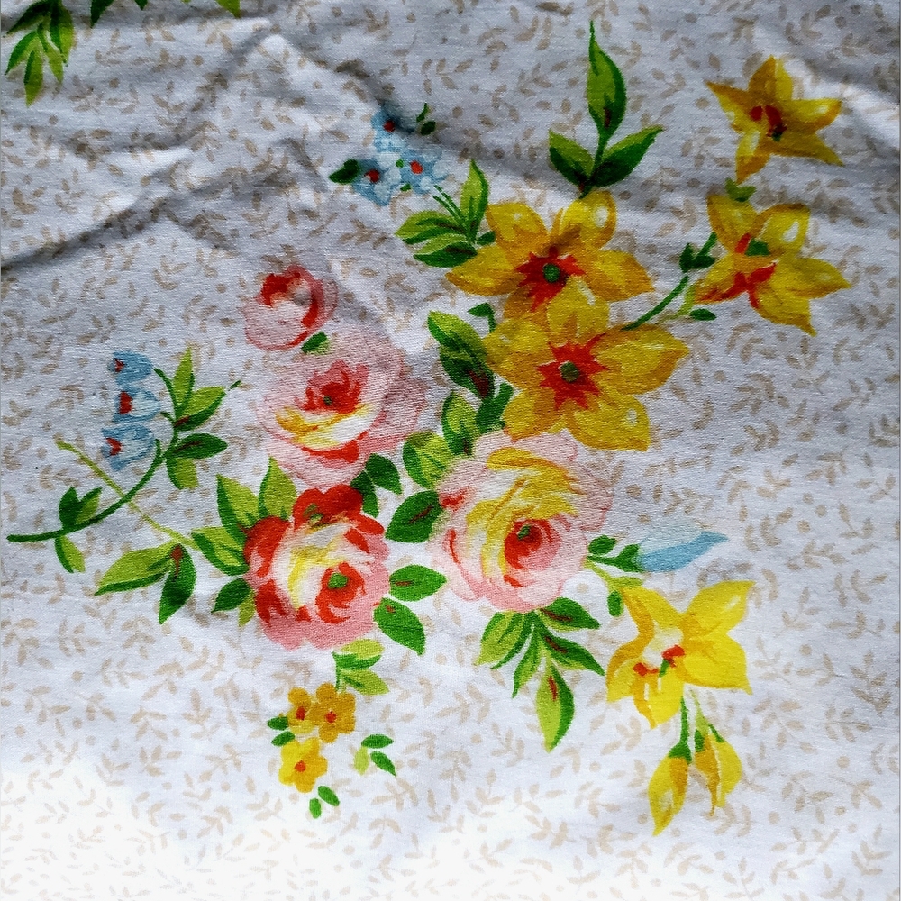 Pequot Double Full Flat Sheet Floral Elegance Cottagecore Vintage Percale - Picture 2 of 8